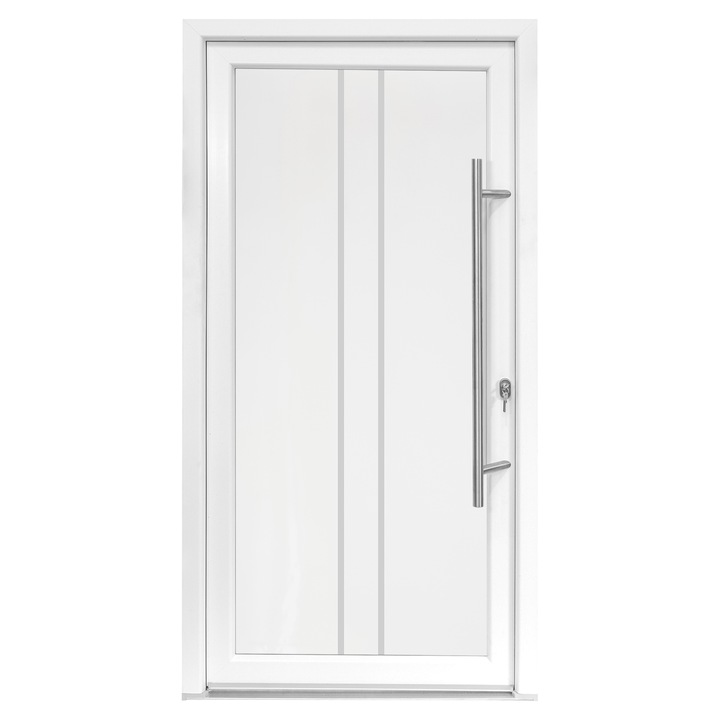 Usa exterior PVC OLIVIA, 980x2000 mm, deschidere dreapta, alb, maner spatial