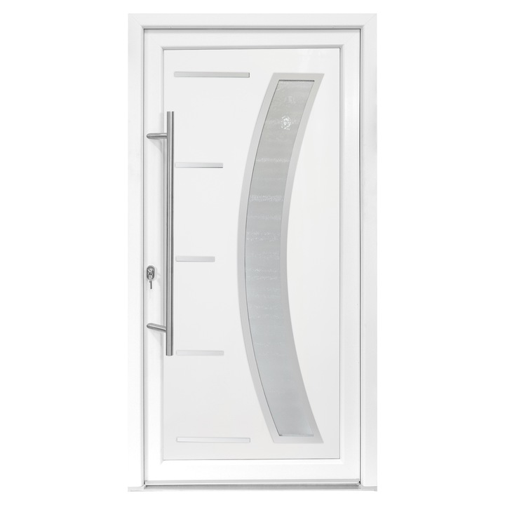 Usa exterior PVC GALIA, 980x2000 mm, deschidere stanga, alb, maner spatial