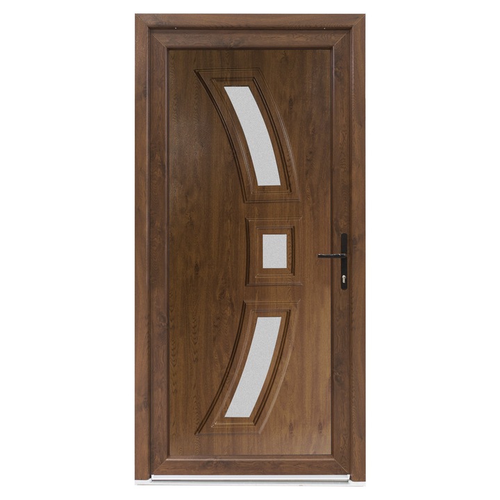 Usa exterior PVC AFFA, 980x2000 mm, deschidere dreapta, alb interior-nuc exterior