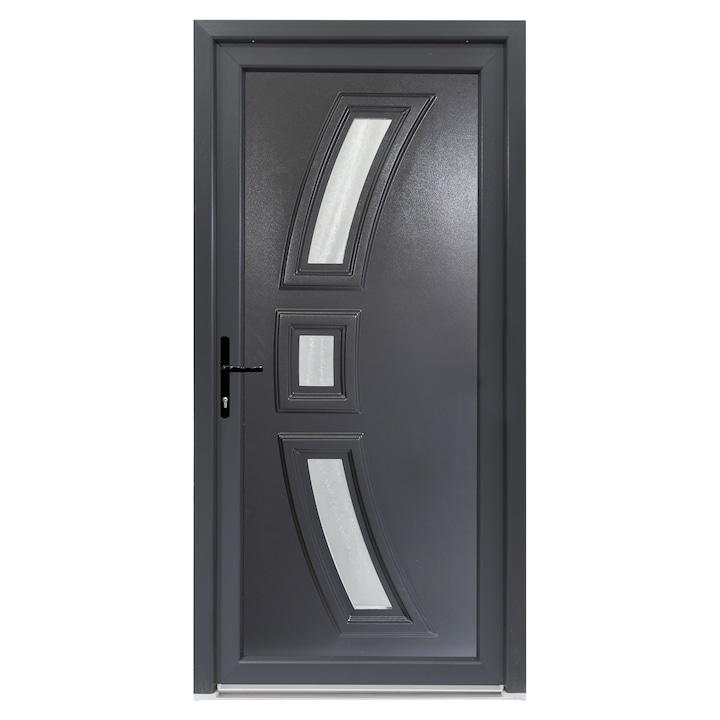 Usa exterior PVC AFFA, 980x2000 mm, deschidere stanga, alb interior-gri antracit exterior