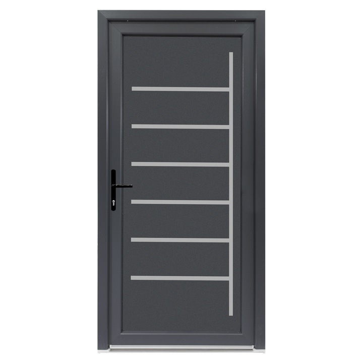 Usa exterior PVC ZETA, 980x2000 mm, deschidere stanga, alb interior-gri antracit exterior