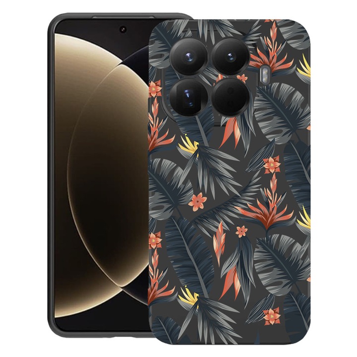 BestCase® Husa Premium Silicone Compatibila cu Xiaomi 15T Pro, cu Design Tropical Flowers, Microfibra in interior, 3100018 PB 88