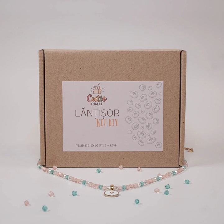 Kit creativ DIY lantisor, set bijuterii handmade – Cutie Craft