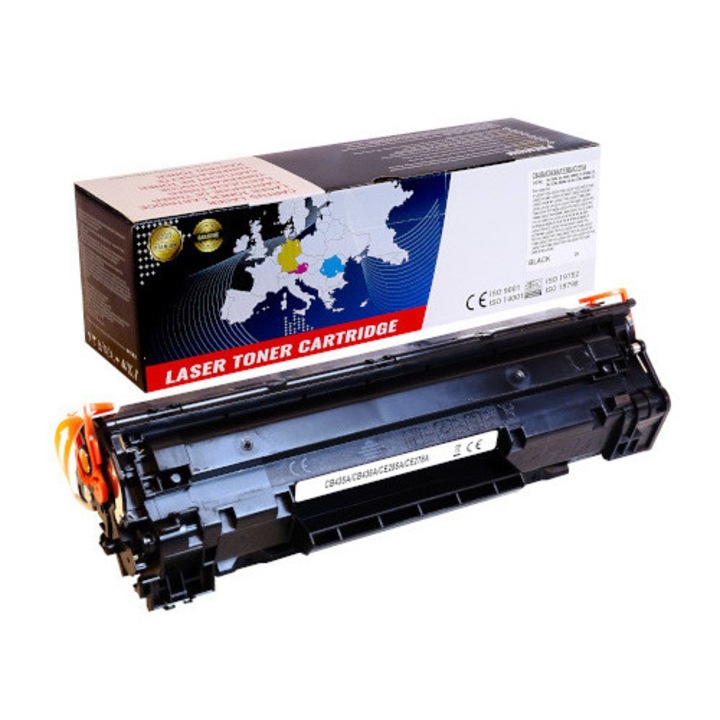 Toner Compatibil Profesional, HP, HPC CE285/ CE278/ CB435/ CB436/ CRG728/725 Laser, 2100 Pagini, Negru, Compatibil cu HP LASERJET P1002, P1005, P1006, P1007, P1008, M1120MFP, M1120N MFP, M1522N MFP, M1522NF MFP, P1505, P1505N CANON LBP-3010, LBP-3100, LBP