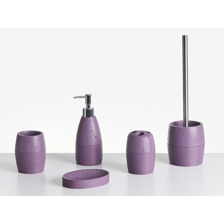 Set de 5 accesorii pentru baie Yarapa Violet
