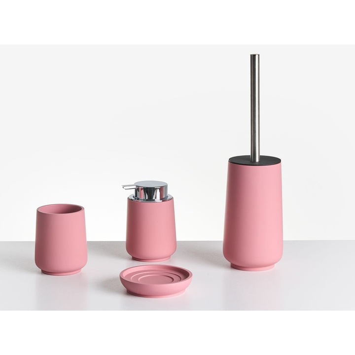 Set de 4 accesorii pentru baie Suches Roz