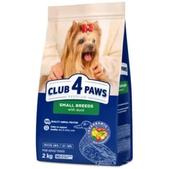 Hrana uscata Club 4 Paws Premium, pentru caini de talie mica, cu rata, 2kg