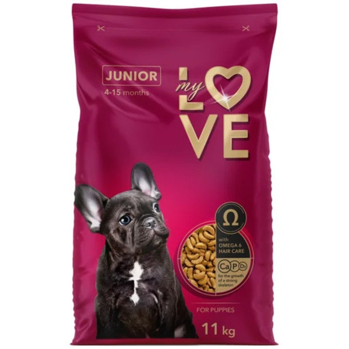 Hrana uscata completa, My Love, pentru catei (junior), 11kg
