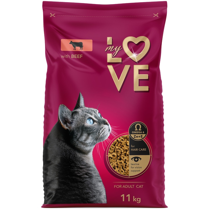 My Love szárazeledel felnőtt macskáknak, Marhahússal, 11 kg