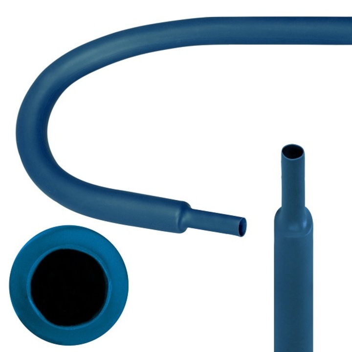 Rurca termocontractanta UN 9,5x4,8mm, albastra, set de 1 buc.