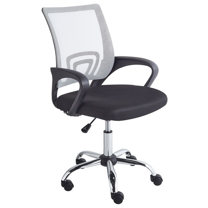Scaun ergonomic Solid Negru/Alb