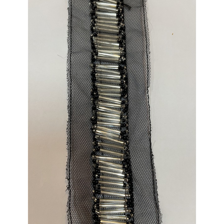 Черна декоративна текстилна лента, 20мм