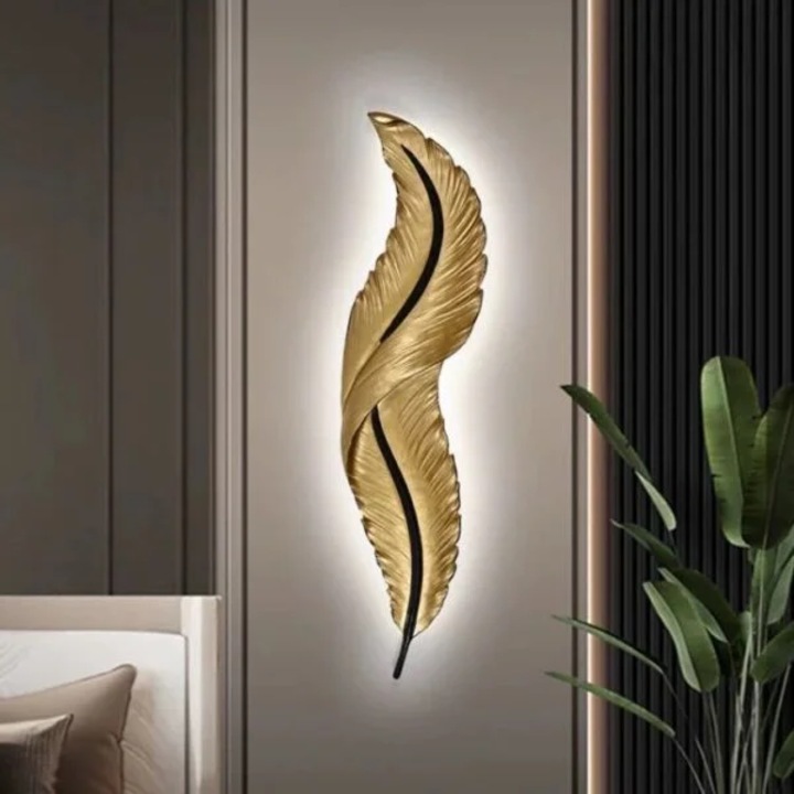 Аплик LED 63см 34W, керамично златисто тяло, дизайн перо Luxury Feather, студена/топла/неутрална светлина 8925/630FGD