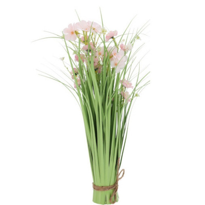 Planta artificiala cu iarba, 60 cm - roz