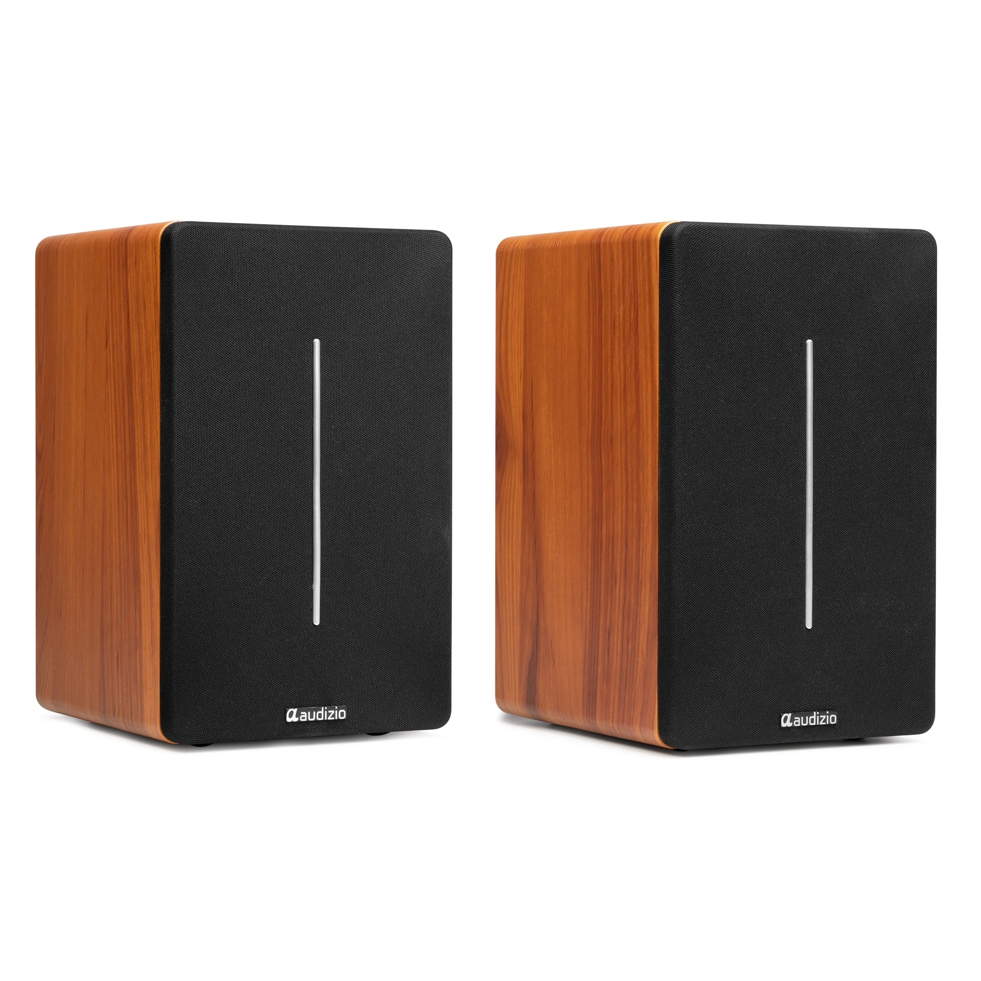 Set 2 boxe active Hi-Fi de raft, 4", 60W RMS, Bluetooth/USB, maro lemn, Audizio KS01B