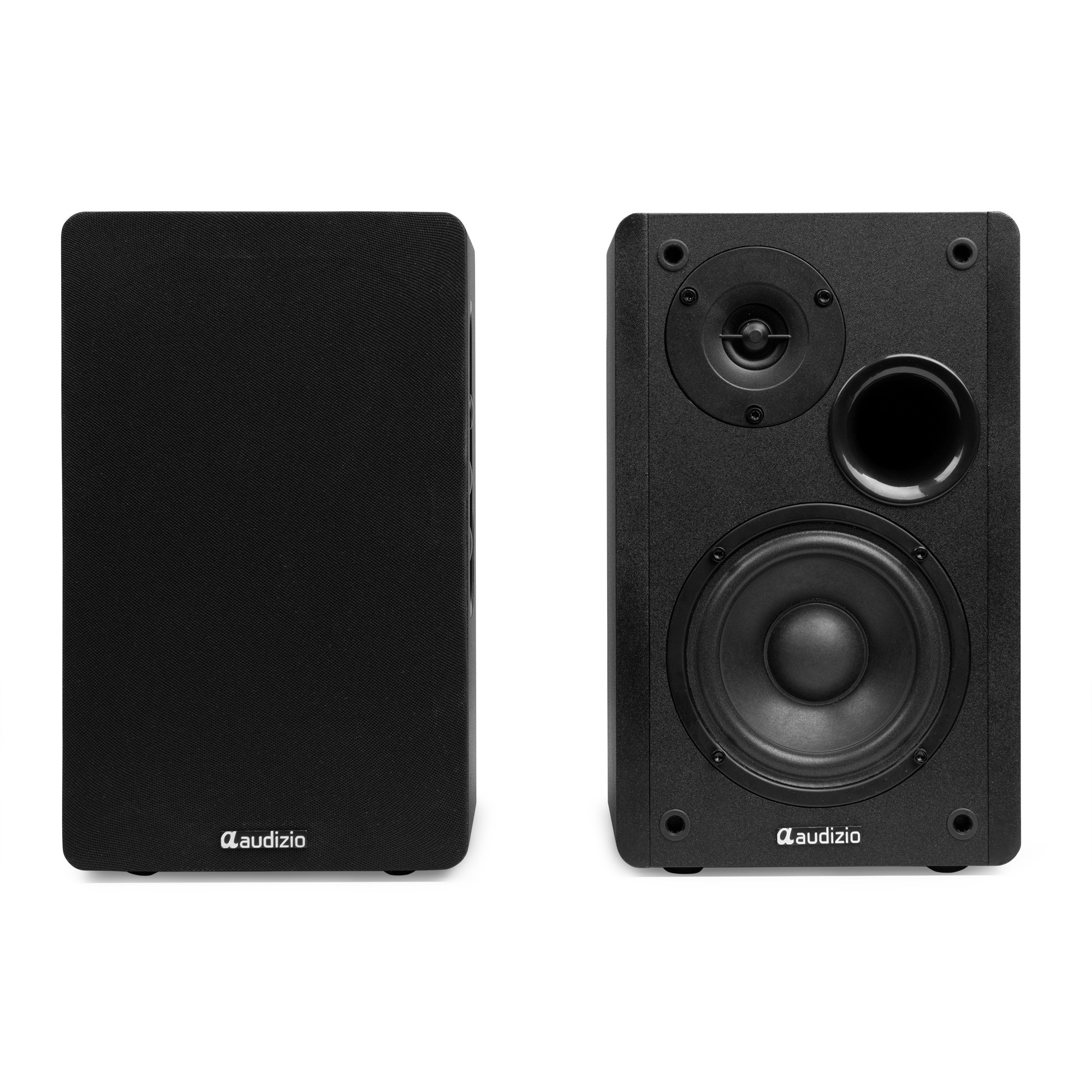 Set 2 boxe active Hi-Fi de raft, 4", 40W RMS, Bluetooth, negru, Audizio KS01
