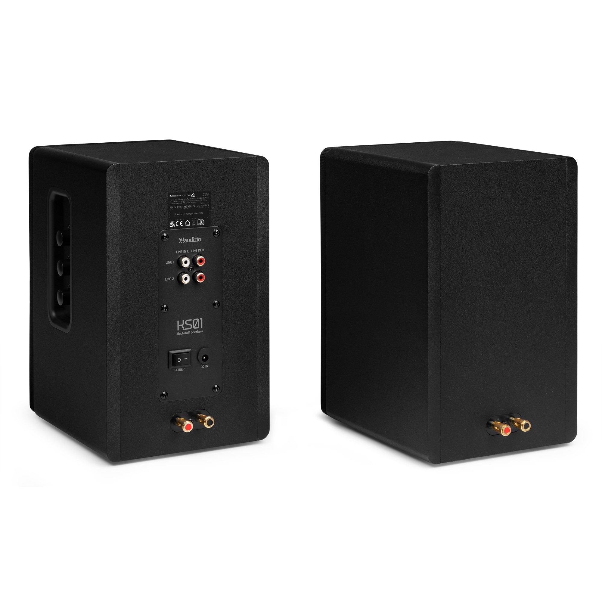 Set 2 boxe active Hi-Fi de raft, 4", 40W RMS, Bluetooth, negru, Audizio KS01