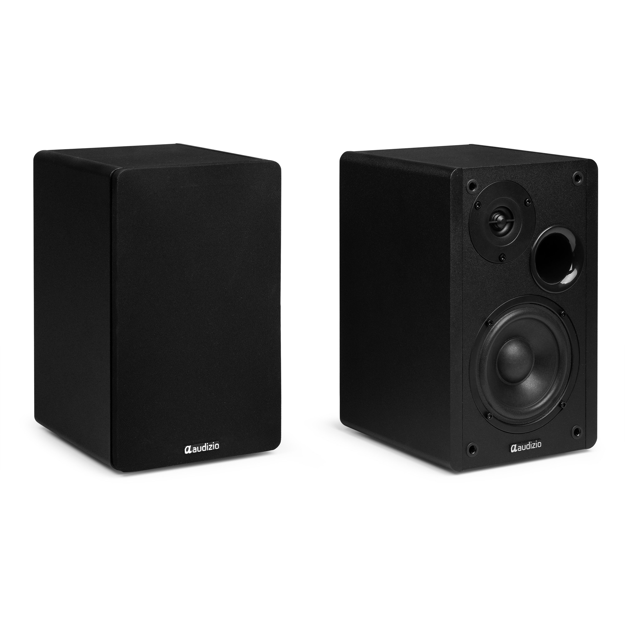 Set 2 boxe active Hi-Fi de raft, 4", 40W RMS, Bluetooth, negru, Audizio KS01
