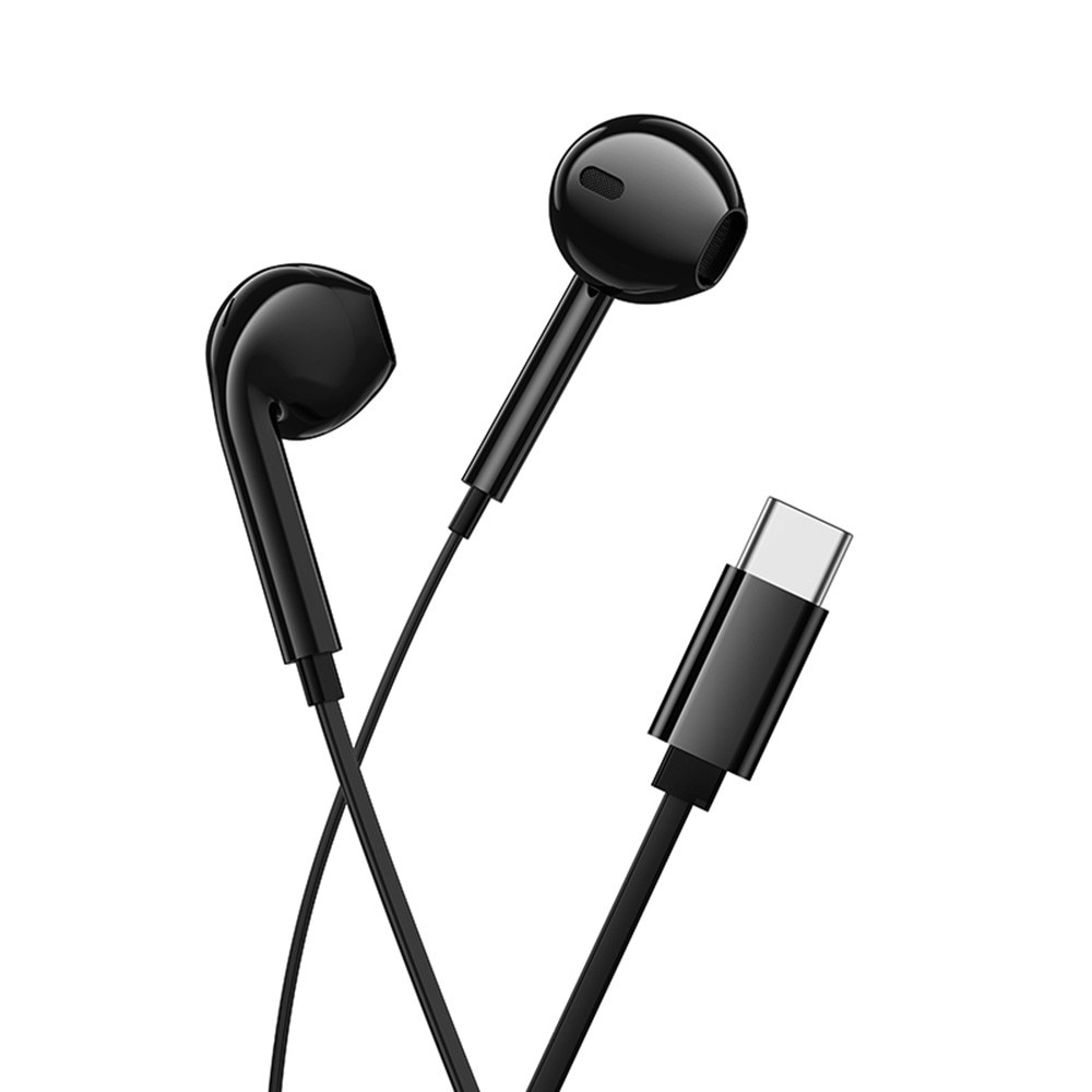 Casti Stereo In Ear Mufa Usb-C, Compatibile cu iPhone Seria 14/15/16/17, Samsung, Oppo, Xiaomi, Cu Microfon Pe fir, Negru