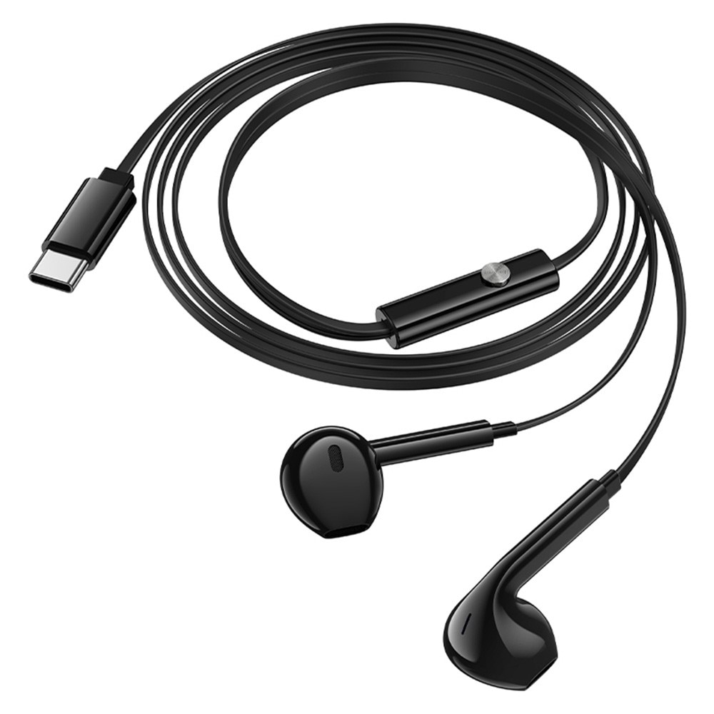 Casti Stereo In Ear Mufa Usb-C, Compatibile cu iPhone Seria 14/15/16/17, Samsung, Oppo, Xiaomi, Cu Microfon Pe fir, Negru