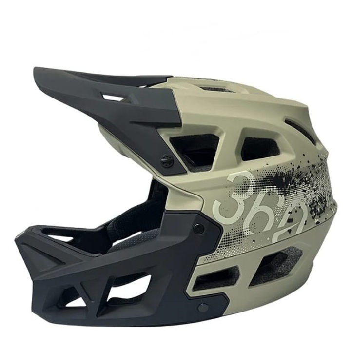 Casti protectie sport Casca full-face eRIDER360, 680g, verde militar, M (55-58 cm)