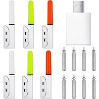 Pachet de 6 bete luminoase de pescuit cu LED, YDCY, lumini pentru undita de pescuit de noapte, bete luminoase de avertizare peste, cu 8 baterii reincarcabile CR425 si incarcator de baterii