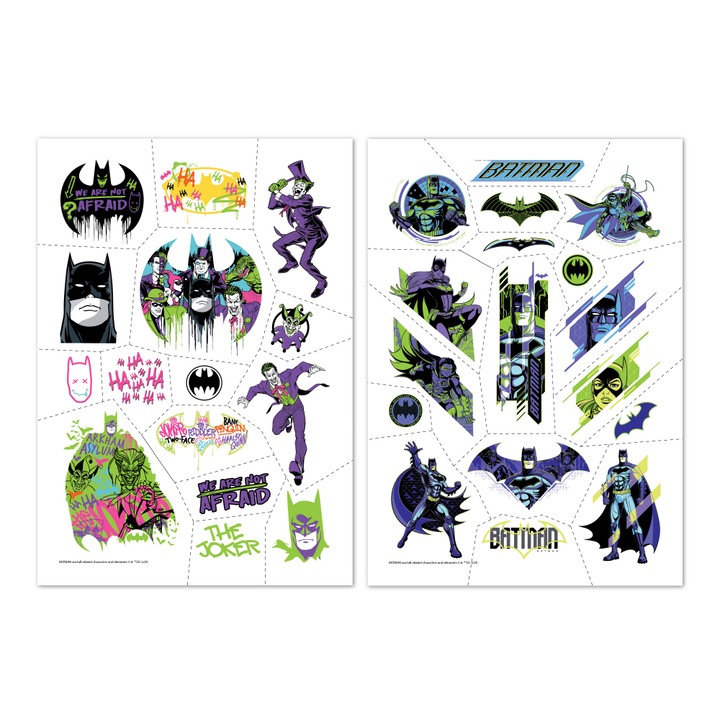 Творчески комплект DODO, 40 цветни татуировки, Батман, 2 листа
