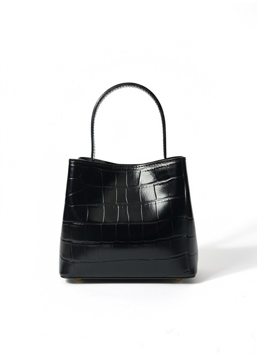 Poseta din piele naturala Mara Crocodile din piele naturadwqfwqla, piele, Negru, 20x11x16