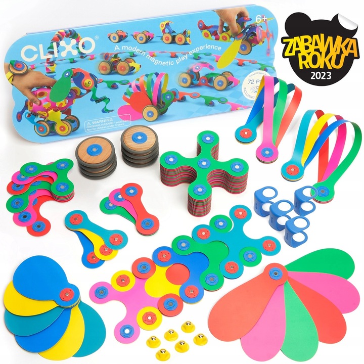 Clixo Комплект Творчески Магнитни Превозни Средства 72 Части