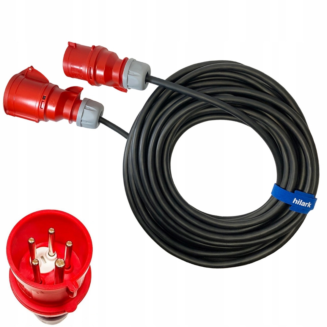 HILARK Verlängerungskabel 5x2,5 Mm² – 16A, 2m, Wasserdicht IP44 Für Baustelle & Garten
