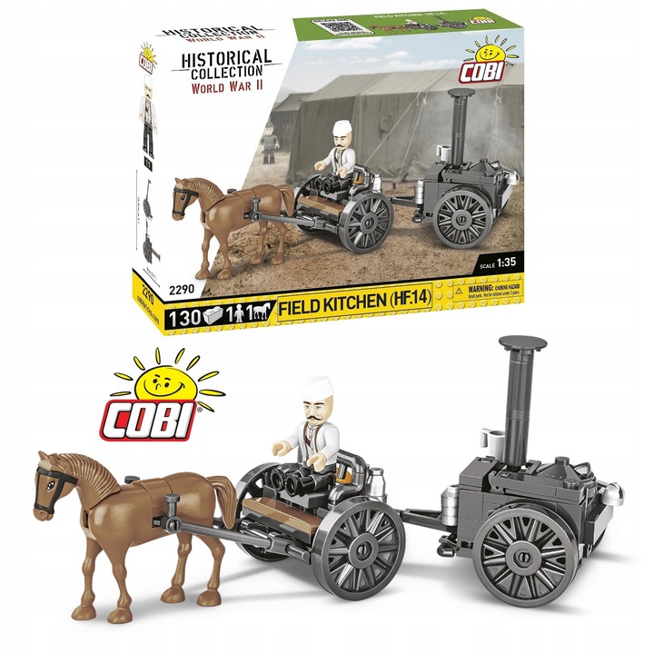 Set Constructie COBI 2290 Bucatarie Camp Kucnia, Cal si Car, 130 Piece