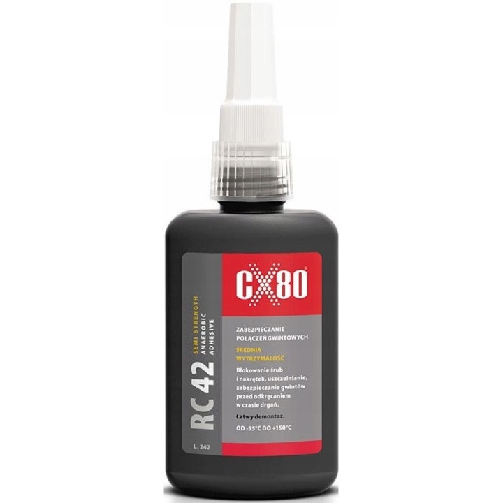 Adeziv anaerobic CX-80 RC 42, 10ml, rezistent la temperaturi -55C la +150C, protectie impotriva coroziunii