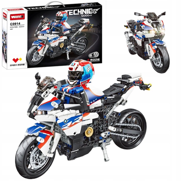 Set Constructiti Motocicle 1036 Piese, Figurina, Brand Coiil