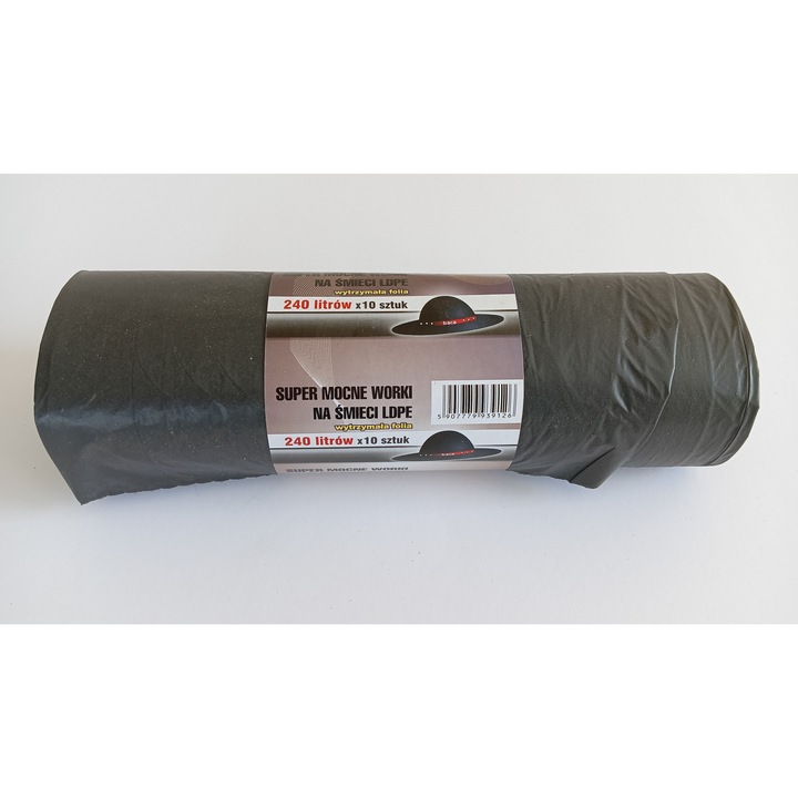 Торби за смет, UN, 240L, комплект 10 броя, черни