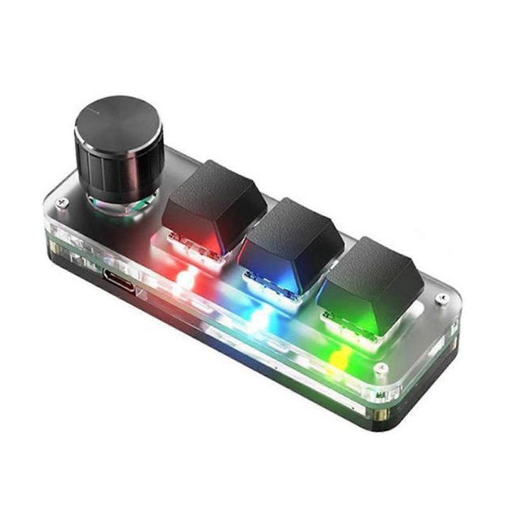 Механична клавиатура Duueyct, 3 бутона 1 дръжка, USB, 12x5см