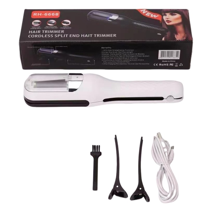 Aparat de tuns parul, alb, portabil