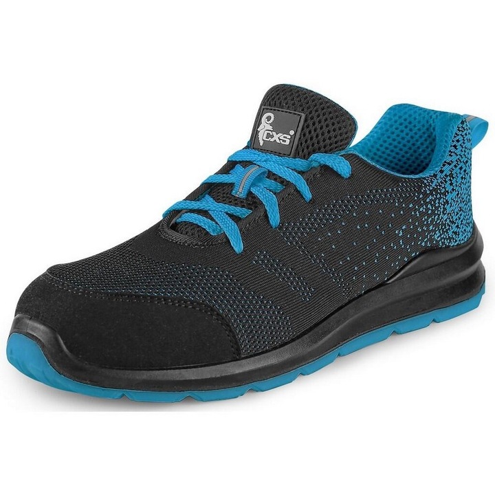 Pantofi sport CXS, S1, textil, elemente reflectorizante, antiderapanti, negru/albastru, 47 EU