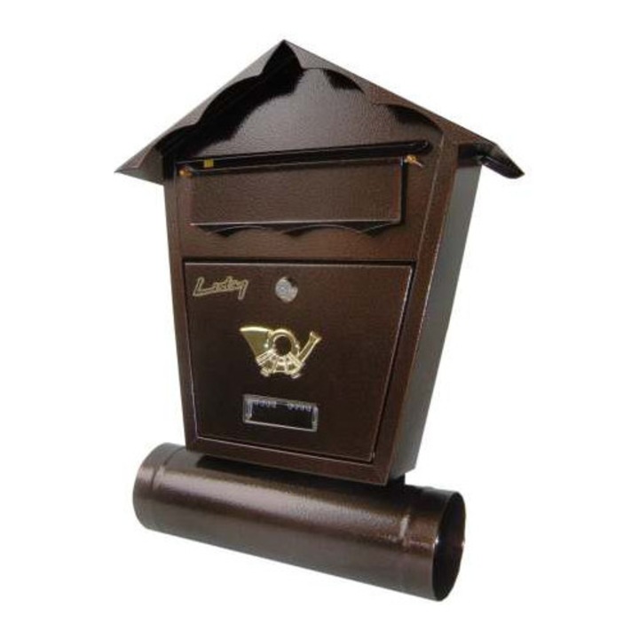 Cutie postala cu tub SD2T, METALBUD, metal, 47x37x10cm, 2,8kg, cu logo si vizor transparent