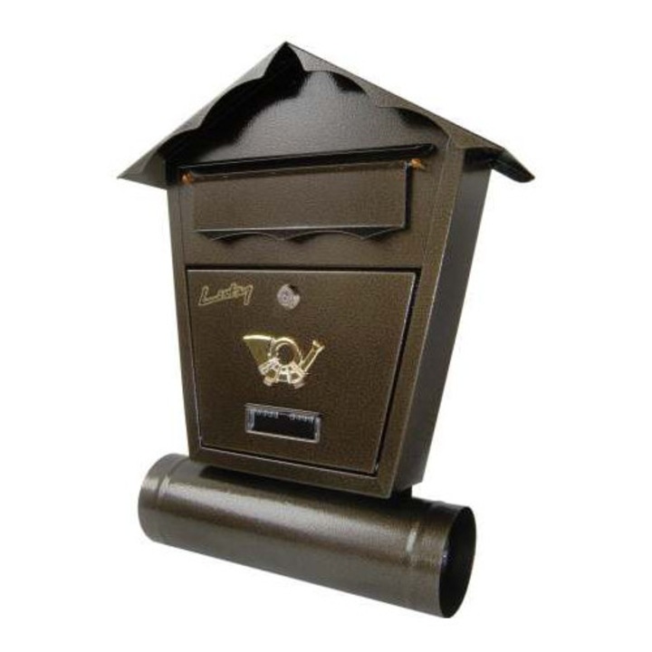 Cutie postala cu tub SD2T, METALBUD, 47x37x10cm, aurie, din tabla zincata
