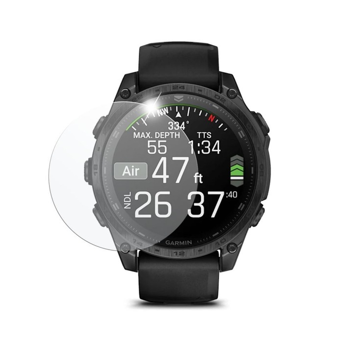 Folie de protectie din sticla pentru Garmin Tactix 8 47mm, transparent, set