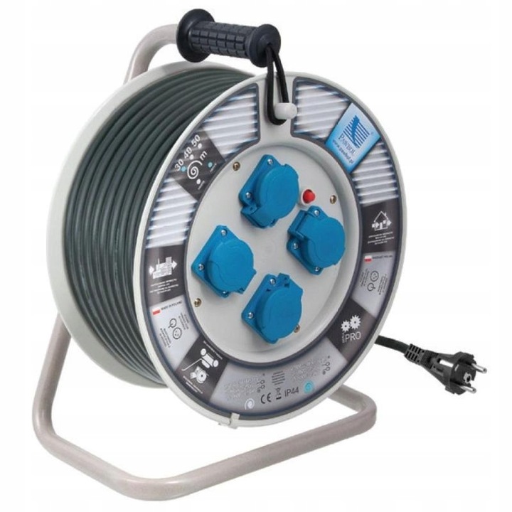 Prelungitor Tambur 50m, 4 Prize, 3x1.5mm², IP44