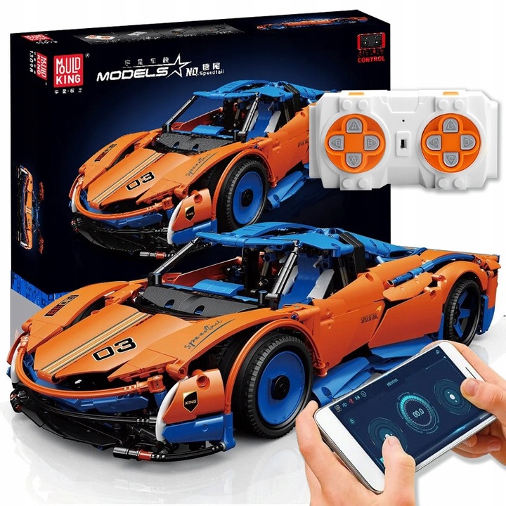 Комплект блокове Mold King 13098 McLaren Speedtail RC, 1883 части