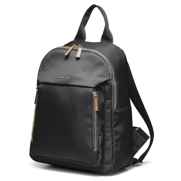 Puccini Pulse Fekete Hátizsák, Elegáns, Városi, Poliészter