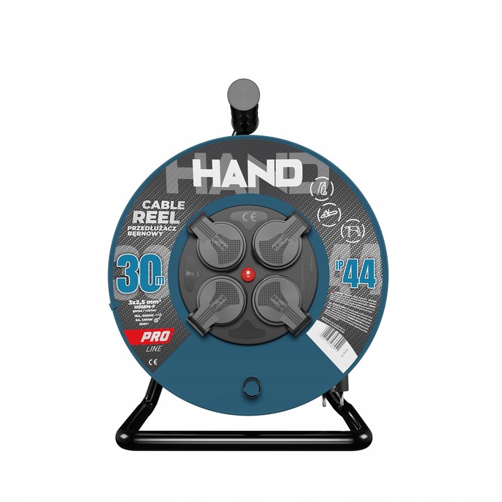 HAND PRO dobhosszabbító 30m, 4 aljzat 230V IP44, H05RN-F 3x2,5 mm²