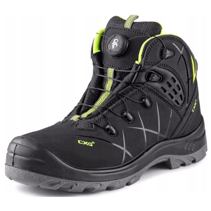 Pantofi de lucru S3S, CXS, Piele nabuc, Negru, 42 EU