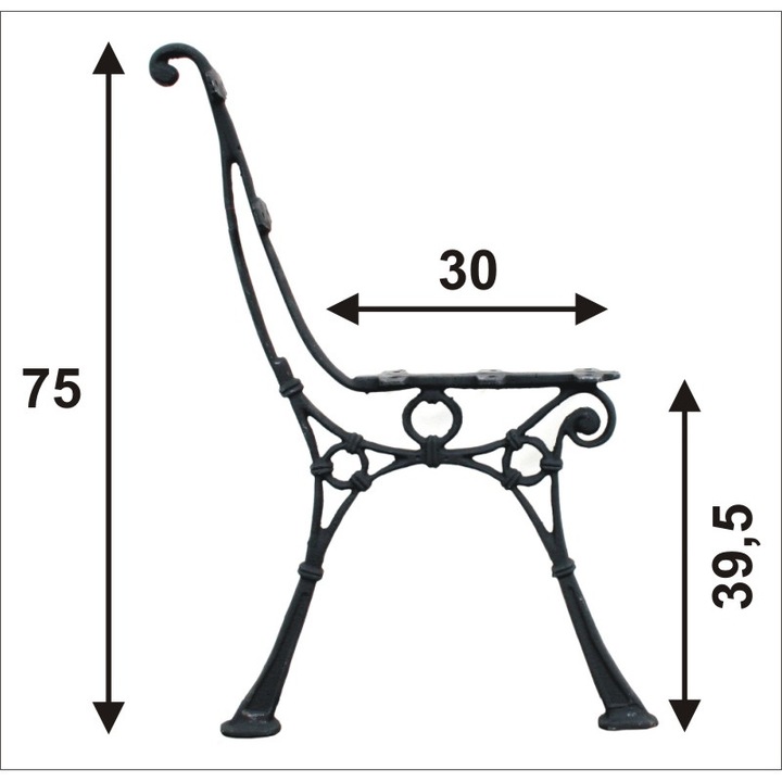 Picior pentru banca, negru