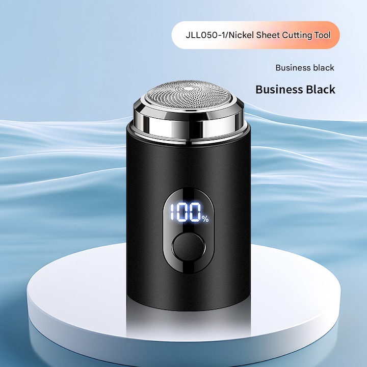 Aparat de ras electric mini, trimmer portabil, indicator nivel baterie, utilizare acasa si calatorii