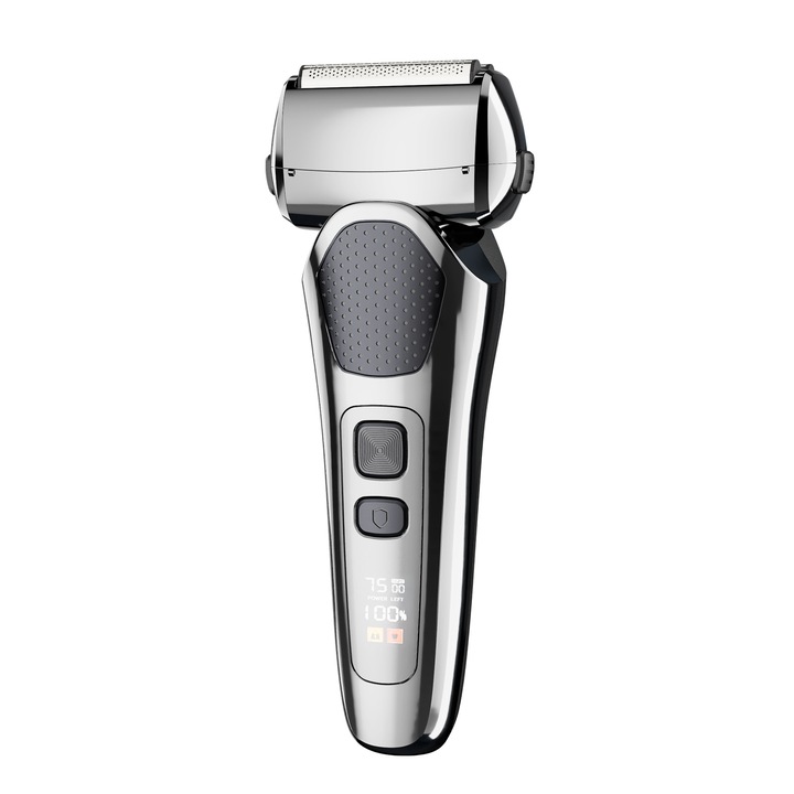 Ras electric cu folie, 3 viteze, display digital, set de lame de schimb, portabil
