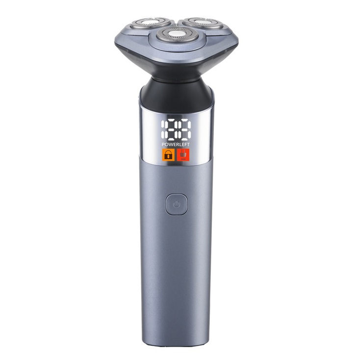 Aparat de ras electric pentru barbati, 3D cu capete flotante, display digital, impermeabil, portabil