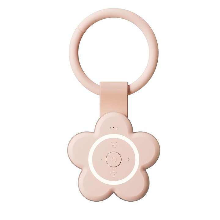 Dispozitiv de zgomot alb, 20 de sunete, lumina de noapte, incarcare USB, 6 ore de viata a bateriei, cronometru, incarcator USB-C, Pentru bebelusi, adulti, copii, Zgomot alb, Reducere inteligenta a zgomotului, portabil, Roz